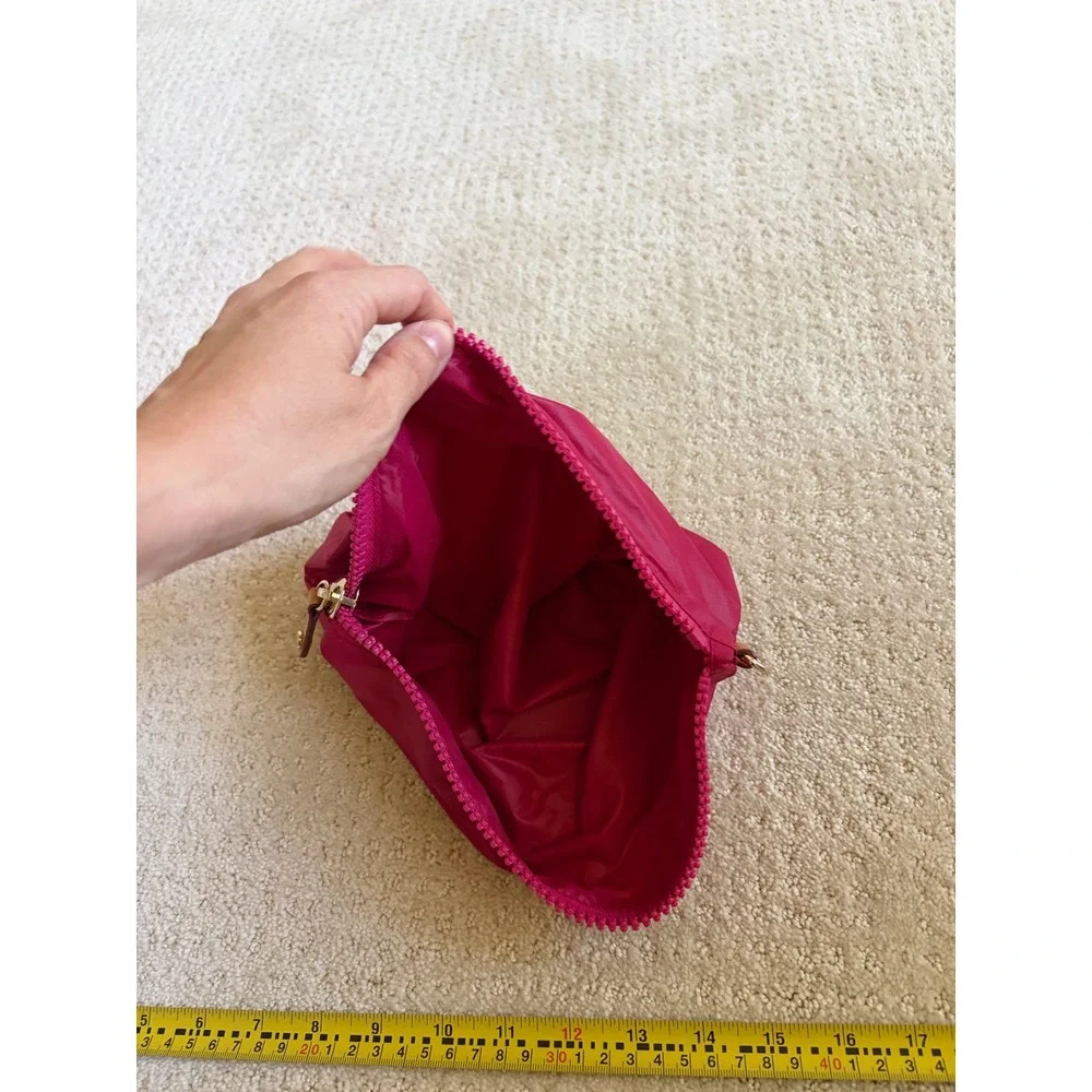 MZ Wallace Nylon Pouch Women OS Pink Zippered Travel Cosmetic Clutch Bag